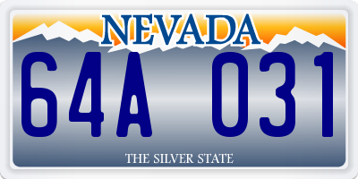 NV license plate 64A031