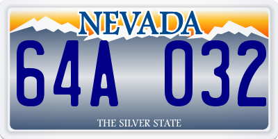 NV license plate 64A032