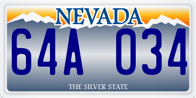 NV license plate 64A034
