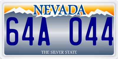 NV license plate 64A044
