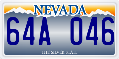 NV license plate 64A046