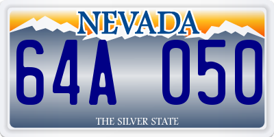 NV license plate 64A050