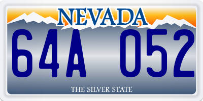 NV license plate 64A052