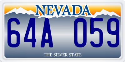 NV license plate 64A059