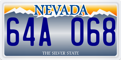 NV license plate 64A068