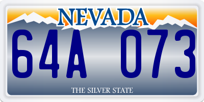 NV license plate 64A073