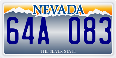 NV license plate 64A083
