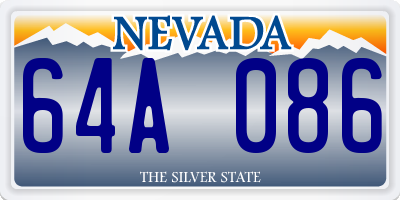 NV license plate 64A086