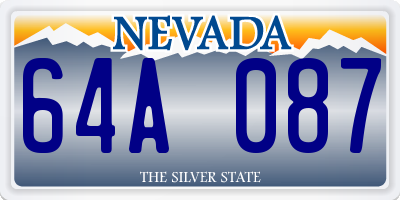 NV license plate 64A087