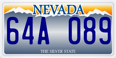 NV license plate 64A089