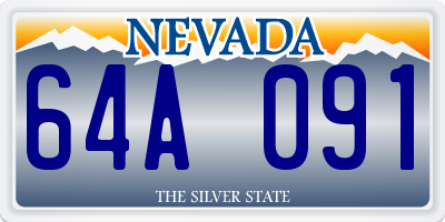 NV license plate 64A091