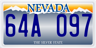 NV license plate 64A097