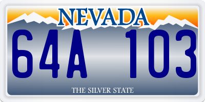 NV license plate 64A103