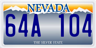 NV license plate 64A104