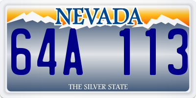 NV license plate 64A113