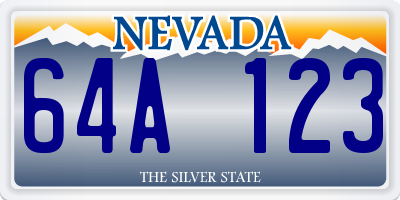 NV license plate 64A123