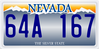 NV license plate 64A167