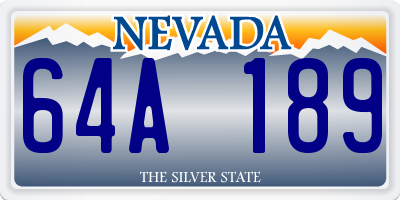 NV license plate 64A189