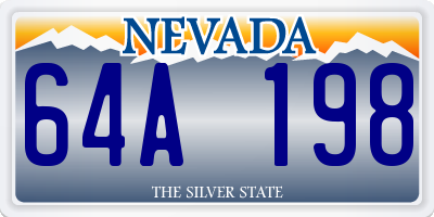 NV license plate 64A198
