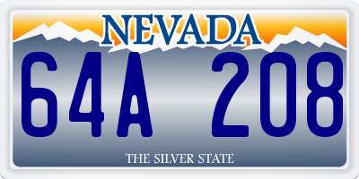 NV license plate 64A208