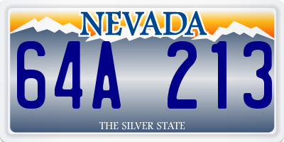 NV license plate 64A213