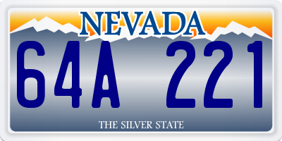 NV license plate 64A221