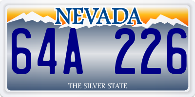 NV license plate 64A226