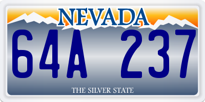 NV license plate 64A237