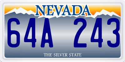 NV license plate 64A243