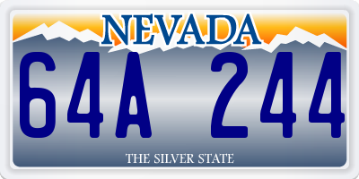 NV license plate 64A244