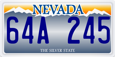 NV license plate 64A245
