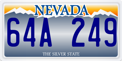 NV license plate 64A249