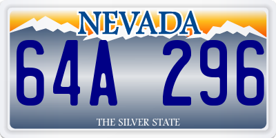 NV license plate 64A296