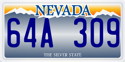 NV license plate 64A309