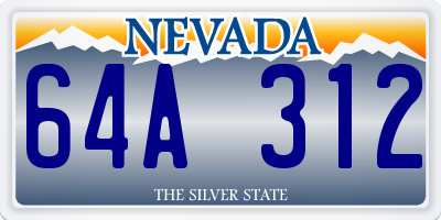 NV license plate 64A312