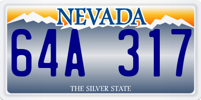 NV license plate 64A317