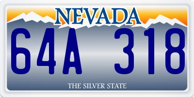 NV license plate 64A318