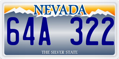 NV license plate 64A322