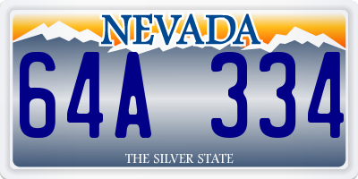 NV license plate 64A334