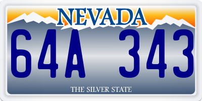 NV license plate 64A343