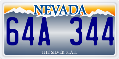 NV license plate 64A344