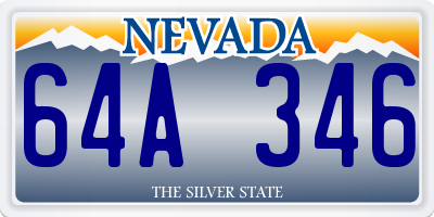 NV license plate 64A346