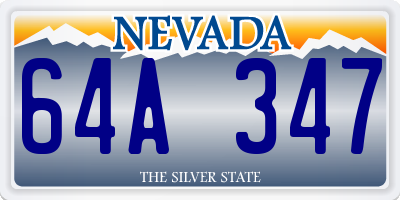 NV license plate 64A347