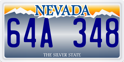 NV license plate 64A348