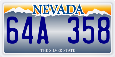 NV license plate 64A358