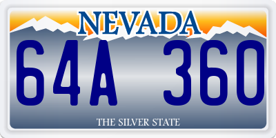 NV license plate 64A360