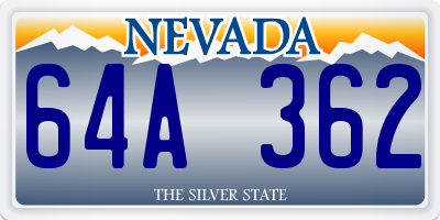 NV license plate 64A362