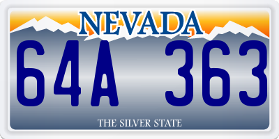 NV license plate 64A363
