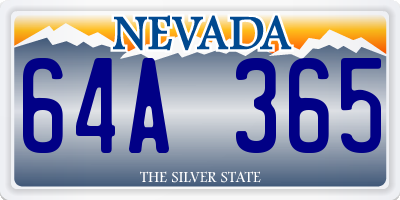 NV license plate 64A365