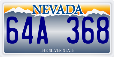 NV license plate 64A368